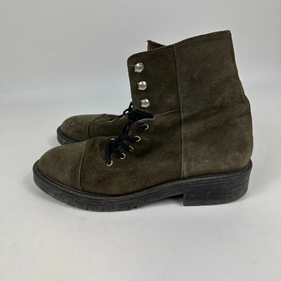 ALLSAINTS Dusty Suede Cap Toe Lug Sole Combat Boots Brown Mens Size 11 main image 8